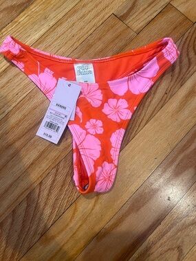 wild fable Pink & Orange Floral High-Cut Bikini Bottom